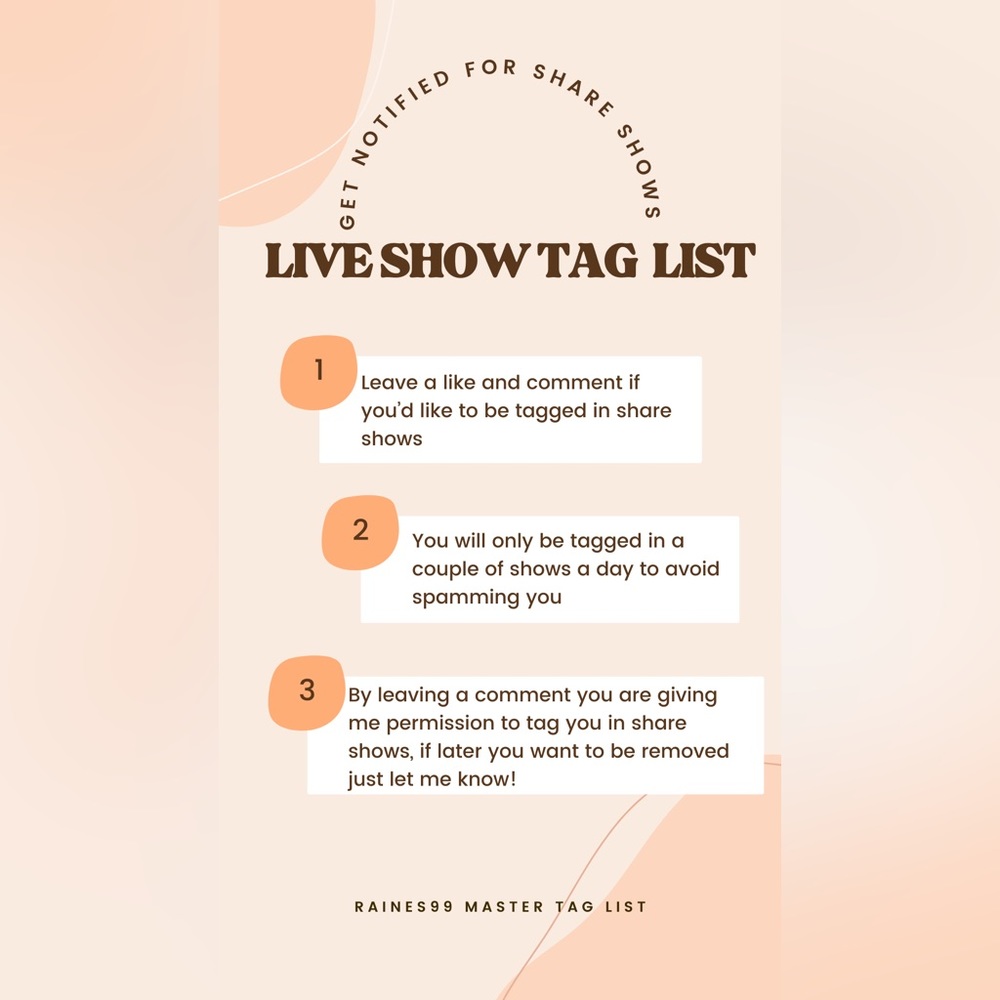 Tag List For Share Shows